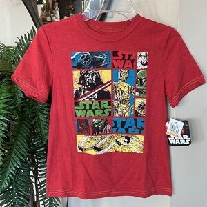 Brand New Star Wars Graphic Tee Red Short Sleeve Shirt Darth Vader C-3PO Yoda